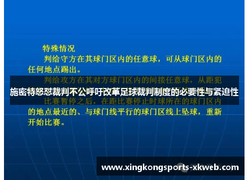 施密特怒怼裁判不公呼吁改革足球裁判制度的必要性与紧迫性